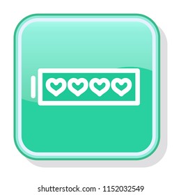 Full Battery Icon. High energy concept. Editable stroke flat icons. Simple thin line art logo. Colorful web app button. Vector illustration. 