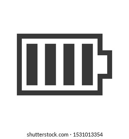 Full battery icon isolated on white background. Power symbol modern, simple, vector, icon for website design, mobile app, ui. Vector Illustration