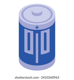 Full battery icon isometric vector. Charge energy. Life status