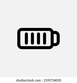 Icono de batería completa en estilo de línea sobre la interfaz de usuario, uso para presentación de aplicaciones móviles del sitio web