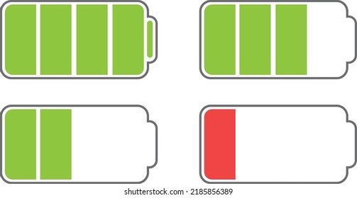 Icono de batería completa a batería baja