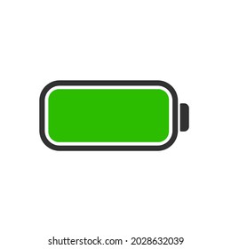 Full Battery Icon. Maximum Power Capacity. Available Electronic For Mobile Phone. Vector Icon