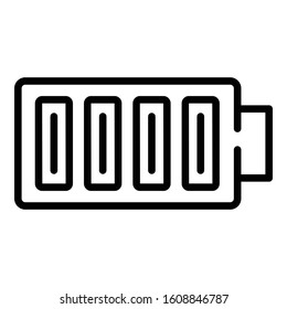 Full battery icon. Outline full battery vector icon for web design isolated on white background