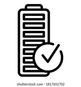Full battery icon. Outline full battery vector icon for web design isolated on white background