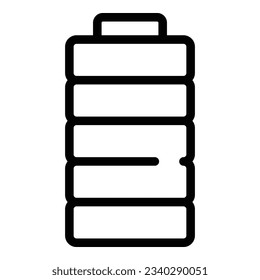 Full battery icon outline vector. Level phone. Empty mobile