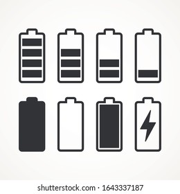 Full battery icon vector. Charger phases illustration. Simple flat icons set