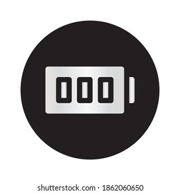 Full battery icon vector design. Camera interface icon. Eps 10 vector illustration.