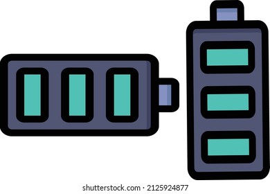 Vollakksymbol, Vektordesign mit drei Anzeigen einzeln auf Weiß