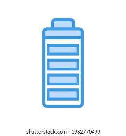Full Battery icon vector illustration in blue style about multimedia for any projects, use for website mobile app presentation