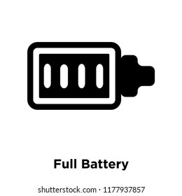 Full Battery icon vector isolated on white background, logo concept of Full Battery sign on transparent background, filled black symbol