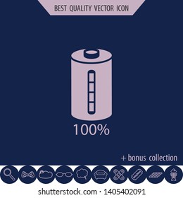 Full battery icon, web design element