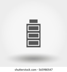 Full Battery. Icon for web and mobile application. Vector illustration on a white background. Flat design style