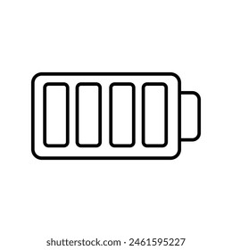 Icono de batería completa con fondo blanco Vector ilustración de stock
