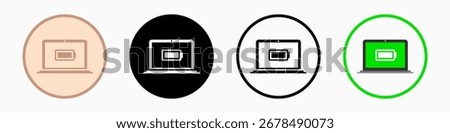 Full Battery Icons (Laptop): vector illustration of full battery icons with white background