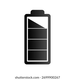 Indicador de batería completa. Símbolo de la célula de poder. Nivel de Vector negro. Elemento de diseño de degradado.