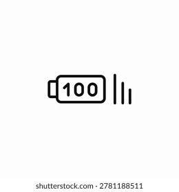 full battery level icon sign vector