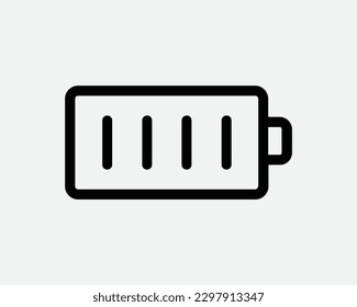 Icono de línea completa de la batería. Signo lineal de nivel del indicador de estado de alimentación con carga completa. Símbolo de capacidad eléctrica Vector Ilustración gráfica de la capacidad de la electricidad Cricut de la pieza