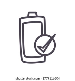 full battery line style icon design, energy power technology and charge theme Vector illustration