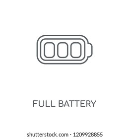 Full Battery linear icon. Full Battery concept stroke symbol design. Thin graphic elements vector illustration, outline pattern on a white background, eps 10.