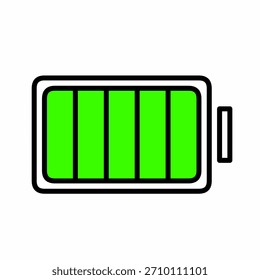 Full battery power charge line icon