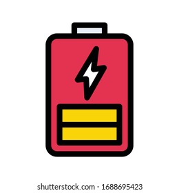 full battery vector flat color icon 