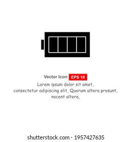 Full battery vector icon illustration on white background.