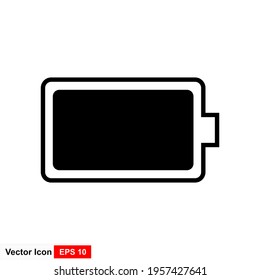 Full battery vector icon illustration on white background.