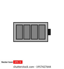 Full battery vector icon illustration on white background.