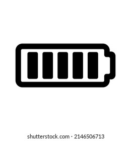 Icono vectorial de batería completa en fondo blanco