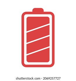 Icono vectorial de batería completa. Símbolo rojo