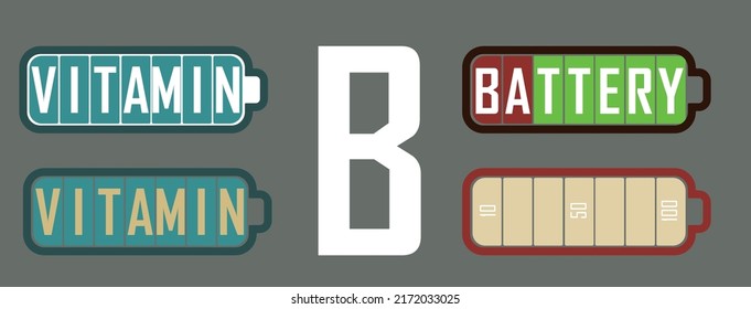 Full Battery vitamin B illustrator 