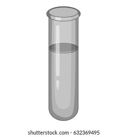 Full beaker icon in monochrome style isolated on white background vector illustration