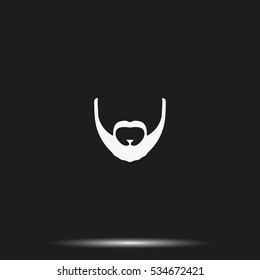 Full beard style. Beard and mustache icon.