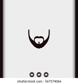 Full beard style. Beard and mustache icon.