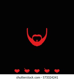 Full beard style. Beard and mustache icon.