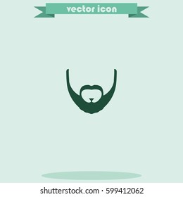 Full beard style. Beard and mustache icon.