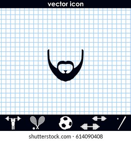 Full beard style. Beard and mustache icon.