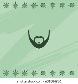 Full beard style. Beard and mustache icon.