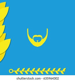 Full beard style. Beard and mustache icon.