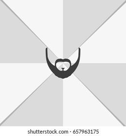 Full beard style. Beard and mustache icon.