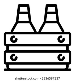 Full beer box icon outline vector. Brewery drink. Tank drink