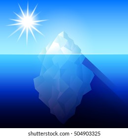 Full big iceberg in the ocean flat style vector illustration