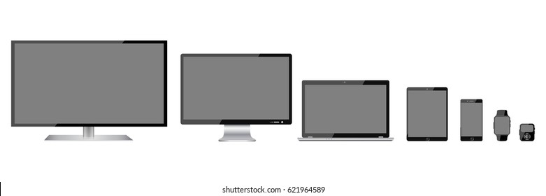 Full of black communication devices. Devices with black display - for stock