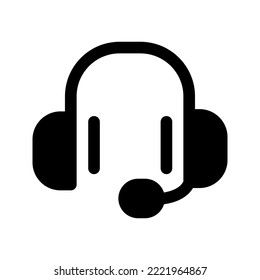 full black earphone simple icon