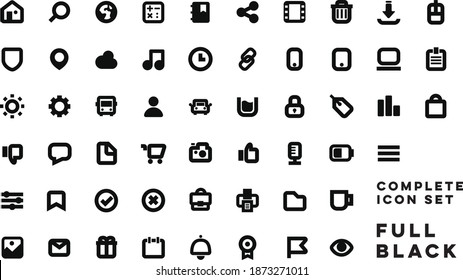 Full Black Icon Set - A selection of Icons for your Website, App or Documents