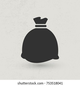 Full Black sack on light background with shadow