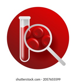 Full Blood Test - Complete Blood Count CBC Icon - Information About White And Red Cells And Concentration Of Hemoglobin And Hematocrit. Isolated Vector Illustration