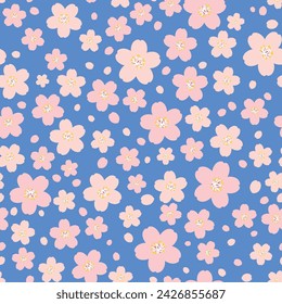 Patrón de flor de cerezo (azul)