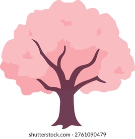 Full Bloom Sakura Tree Cherry Blossom Japanese Spring Vector