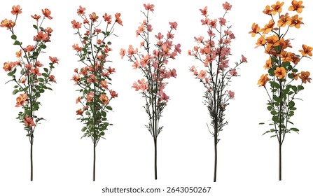 Full blossoms, springtime flowers, ornamental blooms, fresh spring flowers, natural flowering plants, vibrant garden blooms, beautiful springtime flowers, seasonal bloom